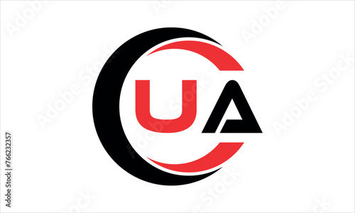 UA initial letter circle icon gaming logo design vector template. batman logo, sports logo, monogram, polygon, war game, symbol, playing logo, abstract, fighting, typography, minimal, wings logo, sign