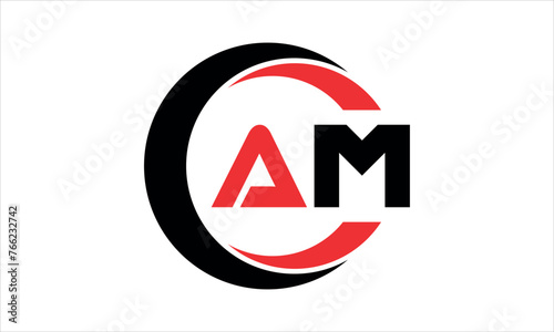 AM initial letter circle icon gaming logo design vector template. batman logo, sports logo, monogram, polygon, war game, symbol, playing logo, abstract, fighting, typography, minimal, wings logo, sign