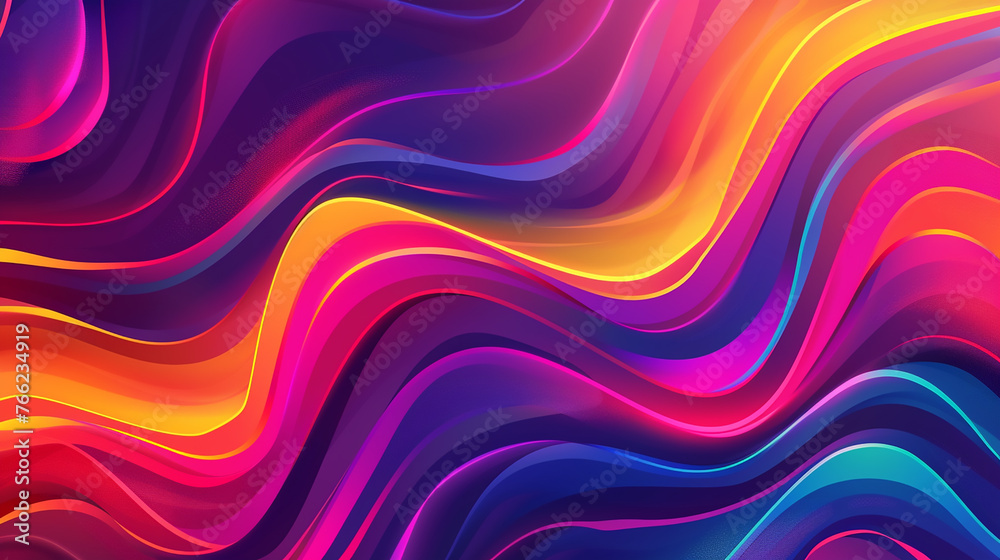 Obraz premium horizontal colorful abstract wave background with dark salmon, 3D abstract background with paper cut shapes. Colorful carving art. Paper craft landscape with gradient fade colors. AI generated.