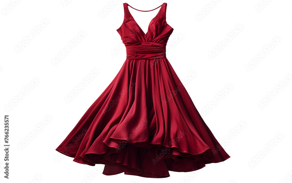 Elegant Velvet Gown Isolated On Transparent Background PNG.