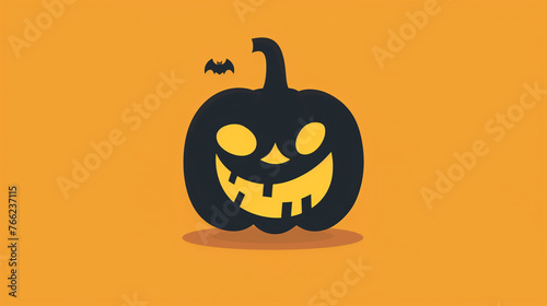 Minimalistic, vector art of happy Halloween concept