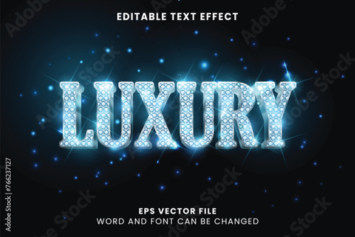 Luxury diamond gem editable vector text effect