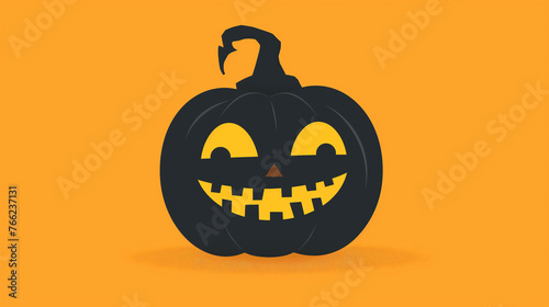 Minimalistic, vector art of happy Halloween concept