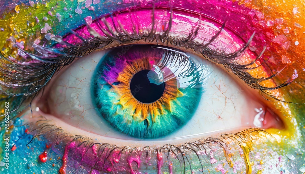 Vibrant Gaze: Exploring Colorful Eye Makeup with Melting Hues