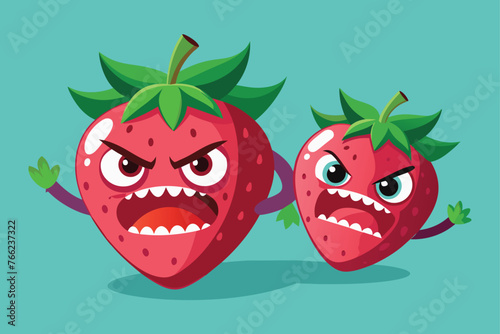 angry-strawberries-vector-illustration e.eps