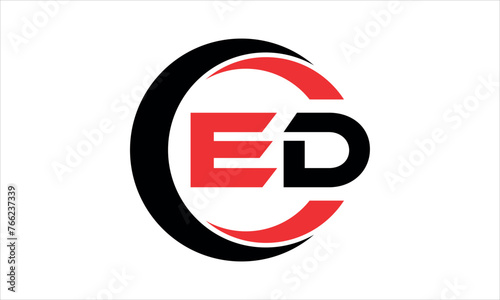 Free Download ED initial letter circle icon gaming logo design vector template. batman logo, sports logo, monogram, polygon, war game, symbol, playing logo, abstract, fighting, typography, minimal, wings logo, sign - GFXLoad