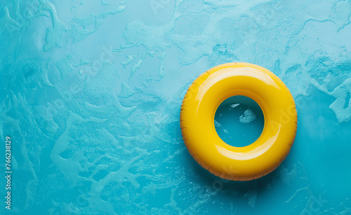 Sunny Serenity: Yellow Pool Float in Blue Waters