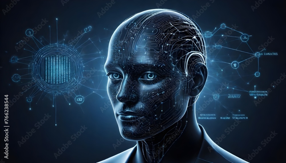 Obraz premium image of professional Artificial intelligence looking data data science and graph data science