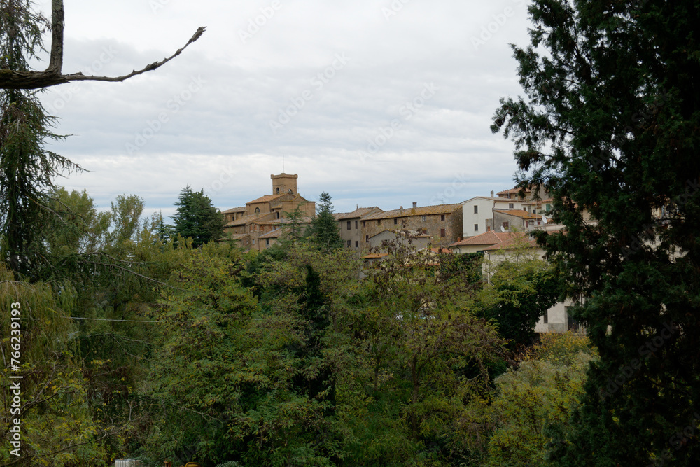 Panorama of Chianni village, province of Pisa . Tuscany, Italy