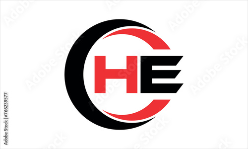 Free Download HE initial letter circle icon gaming logo design vector template. batman logo, sports logo, monogram, polygon, war game, symbol, playing logo, abstract, fighting, typography, minimal, wings logo, sign - GFXLoad