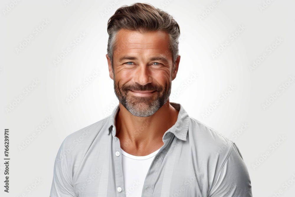 Bearded Man in White Shirt