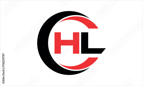 Free Download HL initial letter circle icon gaming logo design vector template. batman logo, sports logo, monogram, polygon, war game, symbol, playing logo, abstract, fighting, typography, minimal, wings logo, sign - GFXLoad