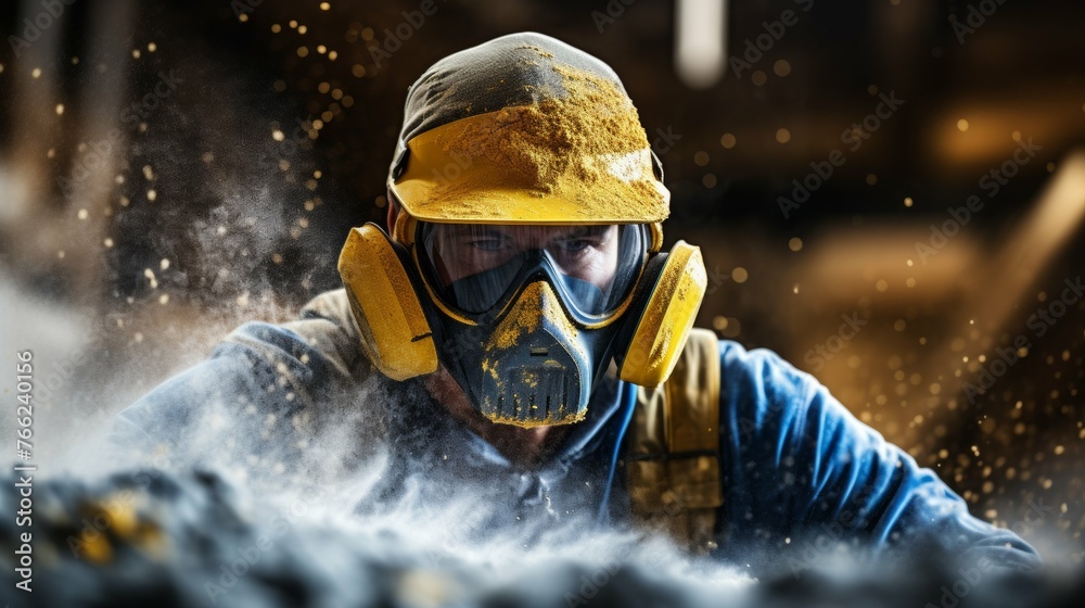 Man in Gas Mask and Protective Gear Man in Gas Mask and Protective Gear