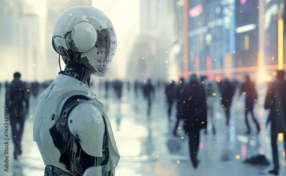 Naklejka premium Intelligence: Exploring the Human-AI Relationship