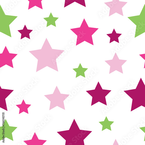 seamless background with bright neon stars