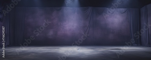 Dark lilac background, minimalist stage design style © Celina