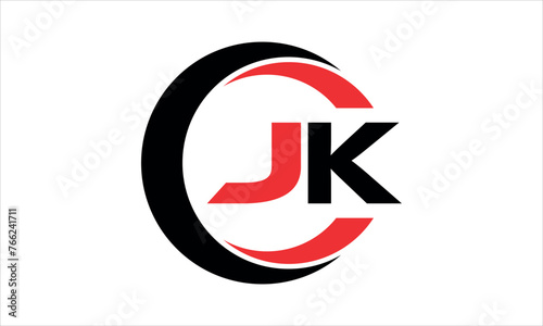 JK initial letter circle icon gaming logo design vector template. batman logo, sports logo, monogram, polygon, war game, symbol, playing logo, abstract, fighting, typography, minimal, wings logo, sign