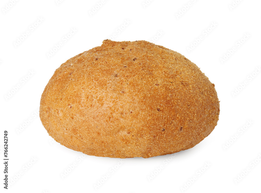 One fresh hamburger bun isolated on white One fresh hamburger bun isolated on white