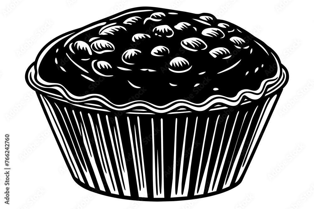 Muffin cake silhouette vector art illustration Stock Vector | Adobe Stock