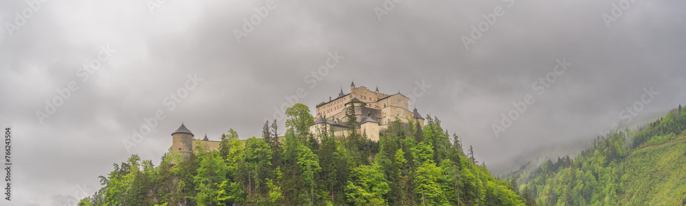 Scenic view of Hohenwerfen Castle, Austria