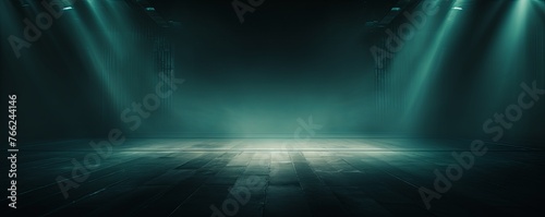Dark turquoise background  minimalist stage design style
