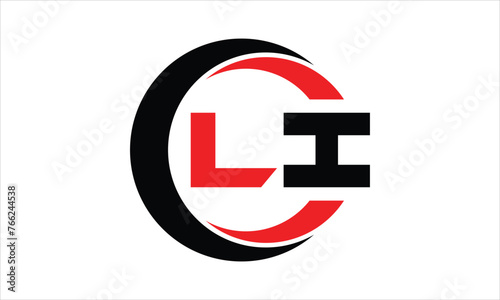 LI initial letter circle icon gaming logo design vector template. batman logo, sports logo, monogram, polygon, war game, symbol, playing logo, abstract, fighting, typography, minimal, wings logo, sign