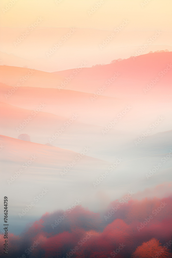 Obraz premium A Misty Morning Display of Softly Blurred Color Fields