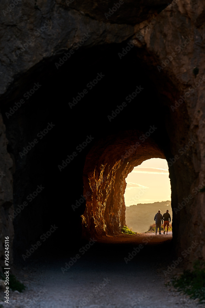 Spain Andalucia spring surrounding lonely tree mountains clouds tunnel