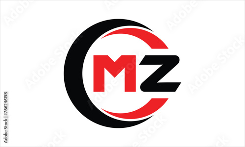 Free Download MZ initial letter circle icon gaming logo design vector template. batman logo, sports logo, monogram, polygon, war game, symbol, playing logo, abstract, fighting, typography, minimal, wings logo, sign - GFXLoad