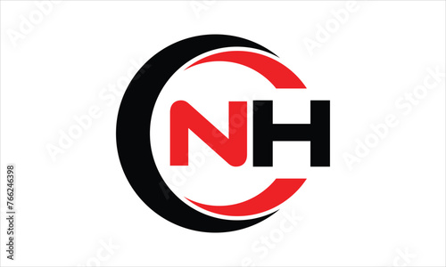 Free Download NH initial letter circle icon gaming logo design vector template. batman logo, sports logo, monogram, polygon, war game, symbol, playing logo, abstract, fighting, typography, minimal, wings logo, sign - GFXLoad