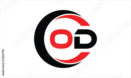 OD initial letter circle icon gaming logo design vector template. batman logo, sports logo, monogram, polygon, war game, symbol, playing logo, abstract, fighting, typography, minimal, wings logo, sign