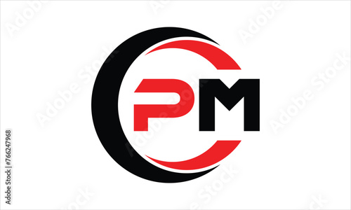 PM initial letter circle icon gaming logo design vector template. batman logo, sports logo, monogram, polygon, war game, symbol, playing logo, abstract, fighting, typography, minimal, wings logo, sign