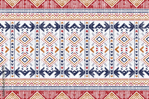 Navajo tribal vector seamless pattern. Native American ornament. Ethnic South Western decor style. Boho geometric ornament. Vector seamless pattern. Mexican blanket, rug. Woven carpet illustration
