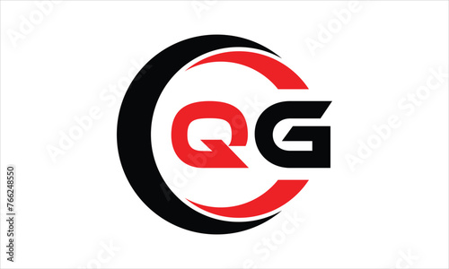 QG initial letter circle icon gaming logo design vector template. batman logo, sports logo, monogram, polygon, war game, symbol, playing logo, abstract, fighting, typography, minimal, wings logo, sign