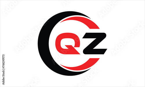 QZ initial letter circle icon gaming logo design vector template. batman logo, sports logo, monogram, polygon, war game, symbol, playing logo, abstract, fighting, typography, minimal, wings logo, sign