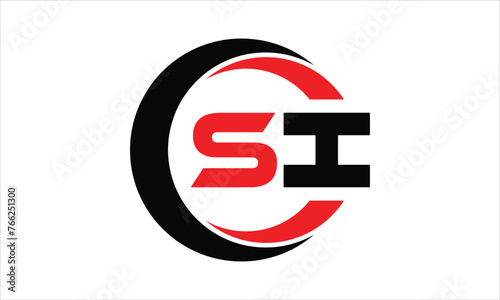 SI initial letter circle icon gaming logo design vector template. batman logo, sports logo, monogram, polygon, war game, symbol, playing logo, abstract, fighting, typography, minimal, wings logo, sign
