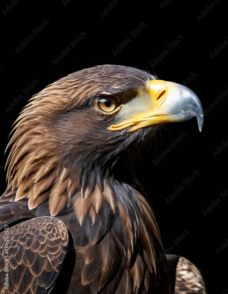 Fototapeta premium portrait of a eagle on black background
