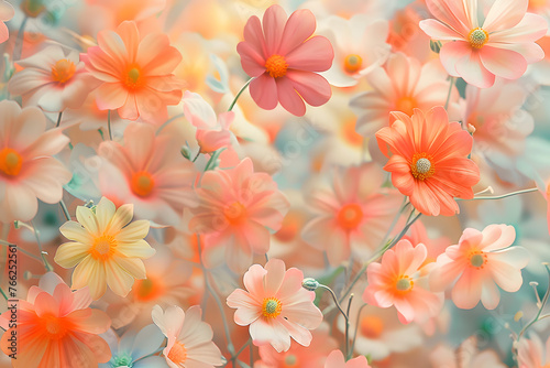 Pastel-colored flowers  dreamy floral background.