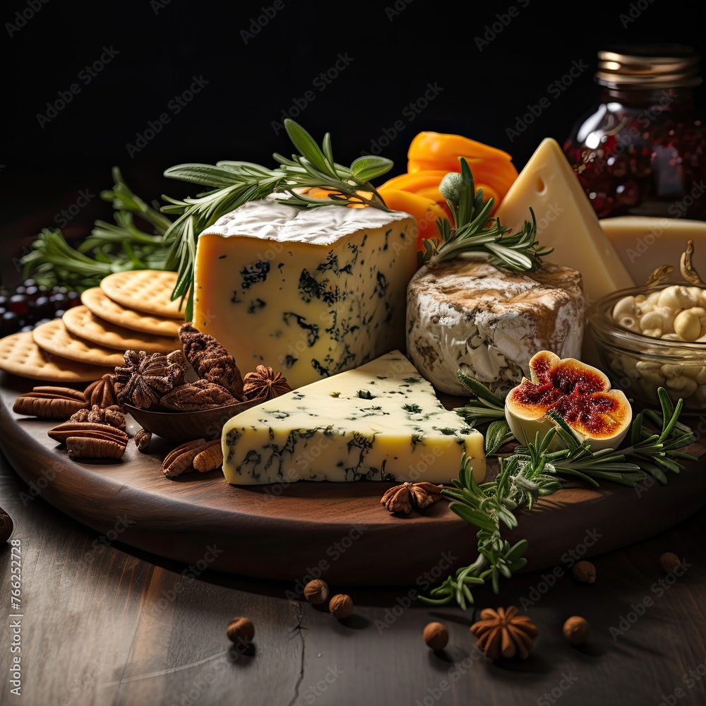 tasty cheese set on dark background tasty cheese set on dark background