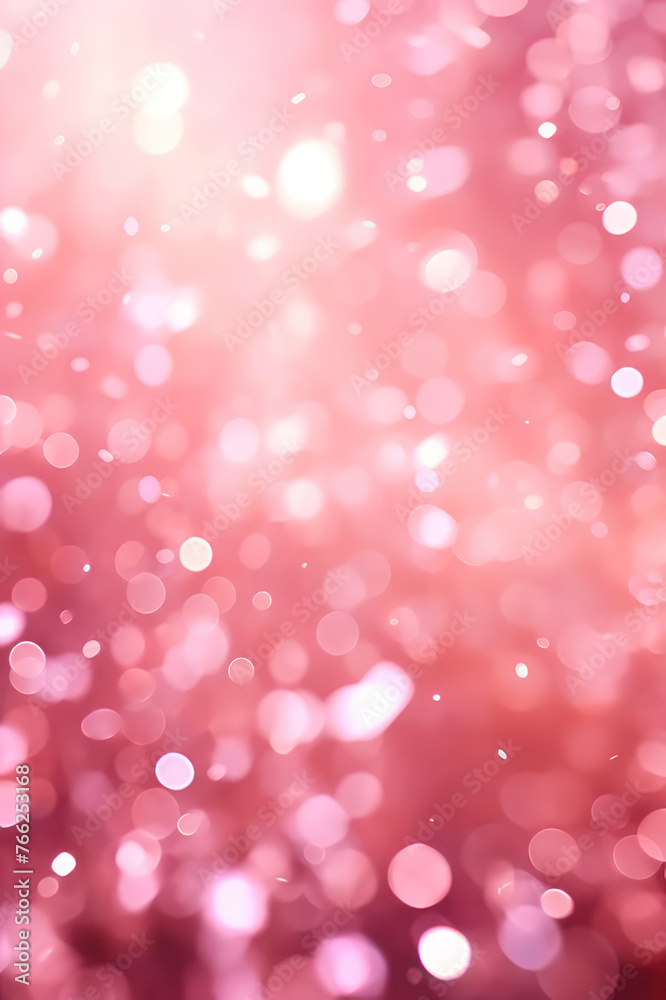 Abstract pink background with bokeh and highlights, vertical background. AI generative.