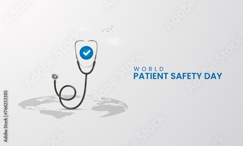 World patient safety day, patient safety day Design for social media post. 3D Illustration.