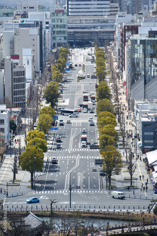 Fototapeta premium 姫路城天守閣から眺める姫路市の風景