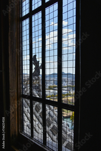 姫路城天守閣から眺める姫路市の風景