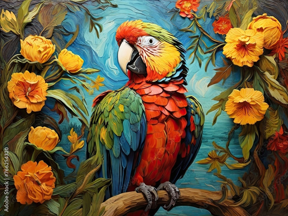 Fototapeta premium blue and yellow macaw