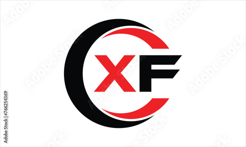 XF initial letter circle icon gaming logo design vector template. batman logo, sports logo, monogram, polygon, war game, symbol, playing logo, abstract, fighting, typography, minimal, wings logo, sign