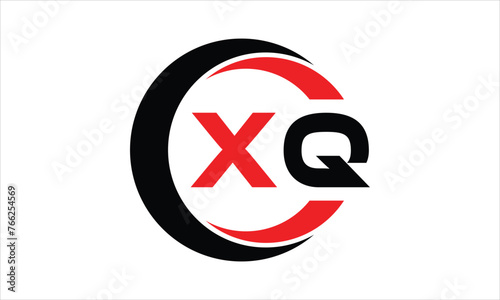 XQ initial letter circle icon gaming logo design vector template. batman logo, sports logo, monogram, polygon, war game, symbol, playing logo, abstract, fighting, typography, minimal, wings logo, sign