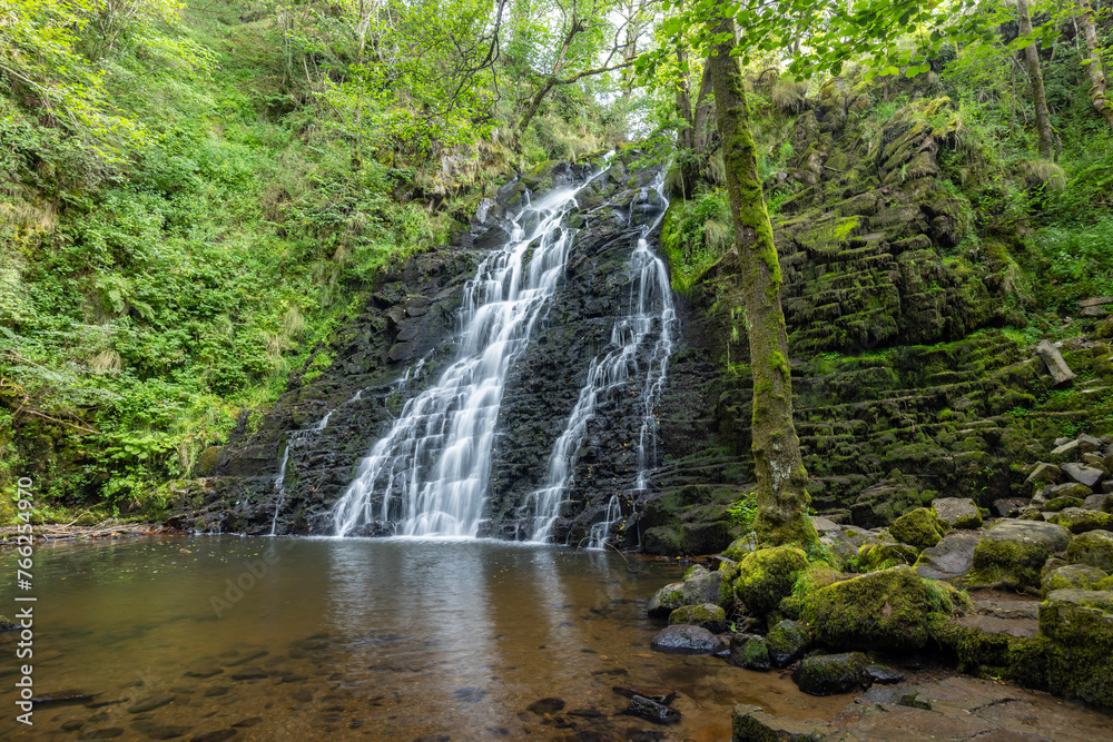 Waterfall Cascade de la Roche near Cheylade, French highlands, France