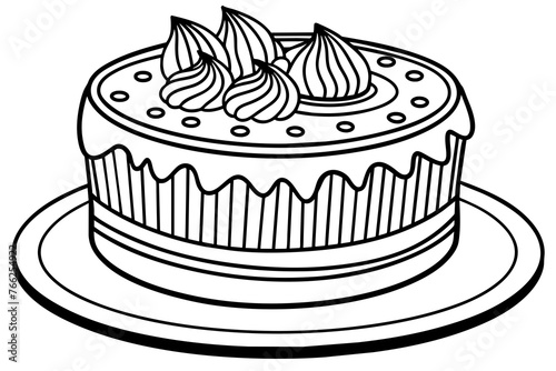 Birthday cake silhouette vector art illustration © Merry