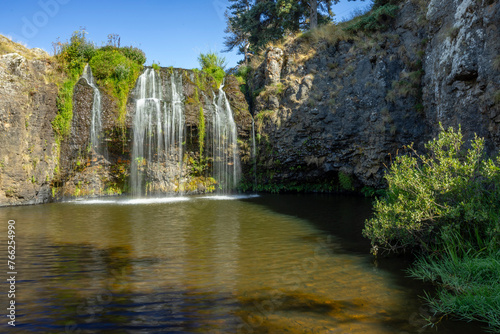 Waterfall Cascade des Veyrines near Allanche in French highlands  Auvergne  Cantal  France