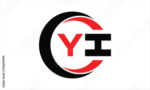 YI initial letter circle icon gaming logo design vector template. batman logo, sports logo, monogram, polygon, war game, symbol, playing logo, abstract, fighting, typography, minimal, wings logo, sign